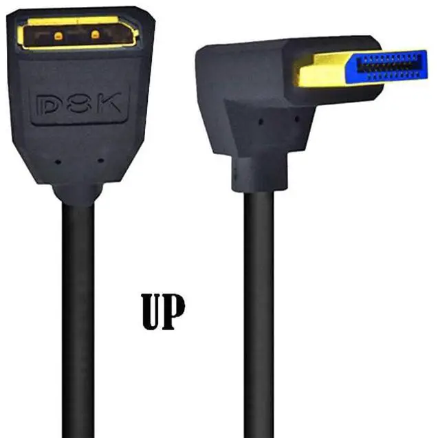 Alt view image 2 of 4 - BUCIER 5.9 Inch DisplayPort 8K Extension Cable, 90 Degree Up Angle DP 1.4 Version Male to DP 1.4 Version Female Adapter Extender Cable, Support 8K@60Hz & 4K@ 144Hz