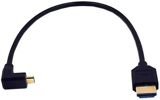 Main image of BUCIER 1ft Micro HDMI to HDMI 8K Cable, 2.1 Version 48Gpbs Up Angle Micro HDMI Male to Straight HDMI Male UHD 3D Cable for Xbox PS4 PS5 TV Switch, 8K@60HZ