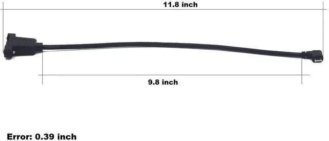 Alt view image 4 of 5 - BUCIER 0.3 Meter Micro USB 5 Pin Extension Cable, Right Angle Micro USB Male to Female Extender Bolt Screw Lock Mount Cable, Sync Data & Charging