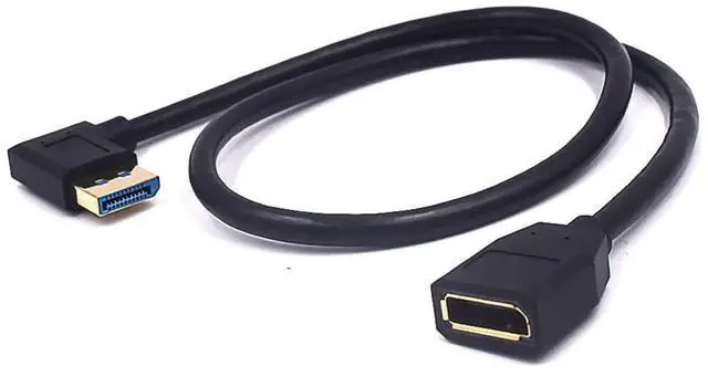 Alt view image 3 of 5 - BUCIER 2ft 32.4Gbps 8K@60Hz DisplayPort Extension Cable, Left Angle Male to Female DP 1.4 Extender Adapter Ultra HD Cable for HDTV Laptop Monitor Projector PS4 PS5, Support 4K@144Hz 2K@165Hz
