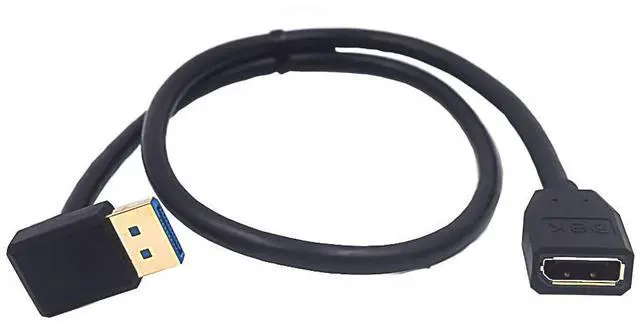 Alt view image 2 of 5 - BUCIER 2ft 32.4Gbps 8K@60Hz DisplayPort Extension Cable, Down Angle Male to Female DP 1.4 Extender Adapter Ultra HD Cable for HDTV Laptop Monitor Projector PS4 PS5, Support 4K@144Hz 2K@165Hz