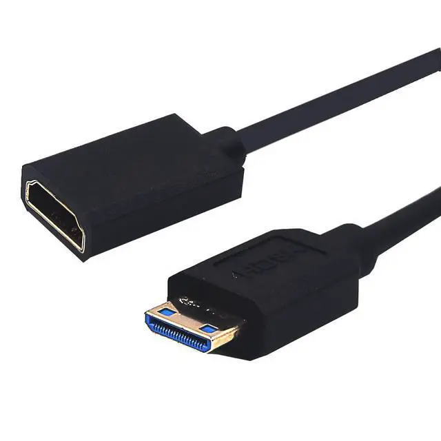 Alt view image 2 of 5 - BUCIER 4ft Mini HDMI to HDMI Extension 8K@60Hz Coiled Cable, Straight Mini HDMI 2.1 Male to HDMI 2.1 Female Extender Adapter Shield Spiral Spring Cord, 48Gbps High Speed, Ultra HD, Dynamic HDR