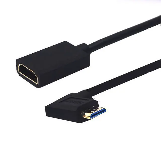 Alt view image 2 of 5 - BUCIER 4ft Mini HDMI to HDMI Extension 8K@60Hz Coiled Cable, Right Angle Mini HDMI 2.1 Male to HDMI 2.1 Female Extender Adapter Shield Spiral Spring Cord, 48Gbps High Speed, Ultra HD, Dynamic HDR