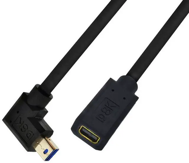 Alt view image 4 of 6 - BUCIER 12 Inch 32.4Gbps 8K@60Hz Mini DisplayPort Extension Cable, Right Angle Male to Female Mini DP 1.4 Extender Adapter UHD Cable for HDTV Laptop Monitor Projector PS4 PS5, Support 4K@144Hz 2K@165Hz