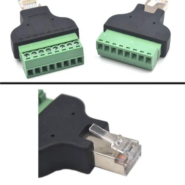 Alt view image 3 of 6 - BUCIER2 Pack Ethernet RJ45 Male Terminal Block Adapter, Network RJ45 8P8C Cable Extension Bolt Screw Solderless Terminal Connector Plug