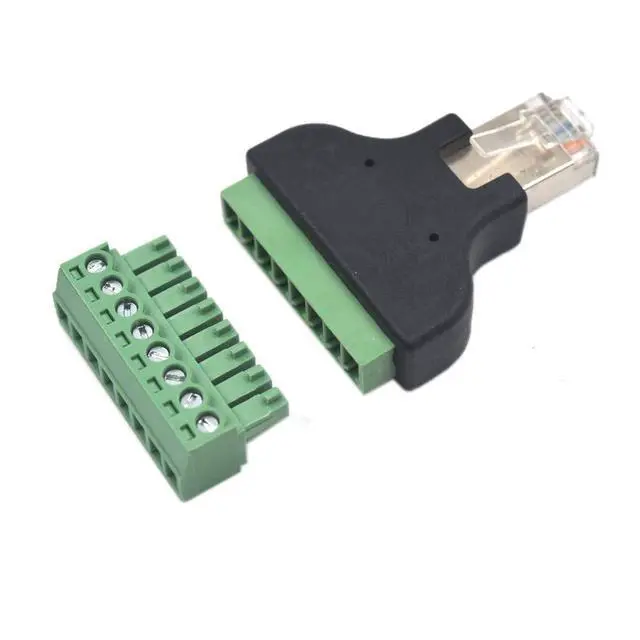 Alt view image 2 of 6 - BUCIER2 Pack Ethernet RJ45 Male Terminal Block Adapter, Network RJ45 8P8C Cable Extension Bolt Screw Solderless Terminal Connector Plug
