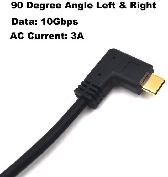 Alt view image 2 of 7 - BUCIER 3.3ft USB 3.1 Type C Extension Cable, Left & Right Angle USB 3.1 C Extender Cable, 10Gbps 3A USB C Male to Female Adapter Sync Charging and Data Transfer Cord, Gold Plated Ends