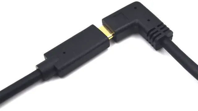 Alt view image 5 of 7 - BUCIER 3.3ft USB 3.1 Type C Extension Cable, Left & Right Angle USB 3.1 C Extender Cable, 10Gbps 3A USB C Male to Female Adapter Sync Charging and Data Transfer Cord, Gold Plated Ends