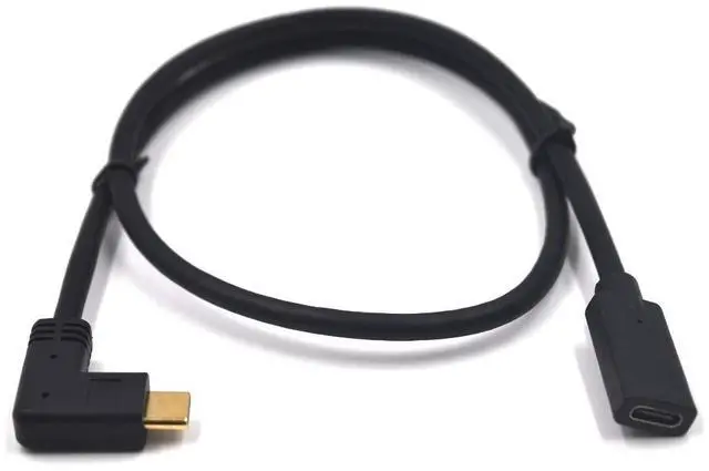 Alt view image 7 of 7 - BUCIER 3.3ft USB 3.1 Type C Extension Cable, Left & Right Angle USB 3.1 C Extender Cable, 10Gbps 3A USB C Male to Female Adapter Sync Charging and Data Transfer Cord, Gold Plated Ends