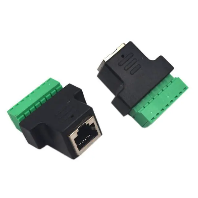 Alt view image 4 of 6 - BUCIER 2 Pack Ethernet RJ45 Female Terminal Block Adapter, Network RJ45 8P8C Bolt Screw Terminal Cable Extension Connector Plug