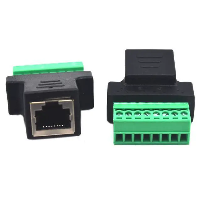 Alt view image 5 of 6 - BUCIER 2 Pack Ethernet RJ45 Female Terminal Block Adapter, Network RJ45 8P8C Bolt Screw Terminal Cable Extension Connector Plug