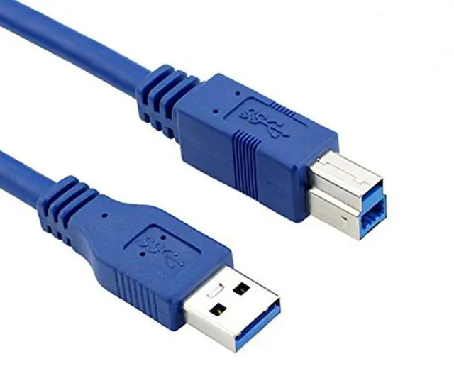 Main image of BUCIER USB 3.0 Cable - Type A-Male to Type B-Male - 3 Feet (1 Meter) - Round Blue