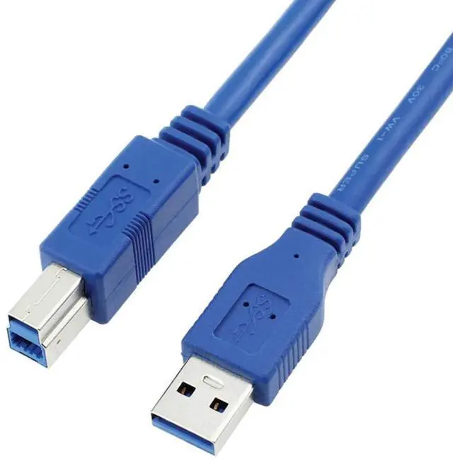 Alt view image 2 of 7 - BUCIER USB 3.0 Cable - Type A-Male to Type B-Male - 5 Feet (1.5 Meters) - Round Blue