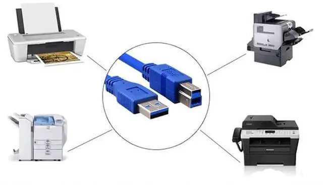 Alt view image 7 of 7 - BUCIER USB 3.0 Cable - Type A-Male to Type B-Male - 5 Feet (1.5 Meters) - Round Blue