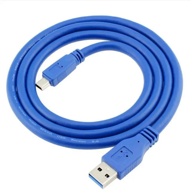Alt view image 4 of 4 - BUCIER USB 3.0 Cable - Type A-Male to Mini B 10-Pin Male - 1.8 Meters (6 Feet) - Round Blue