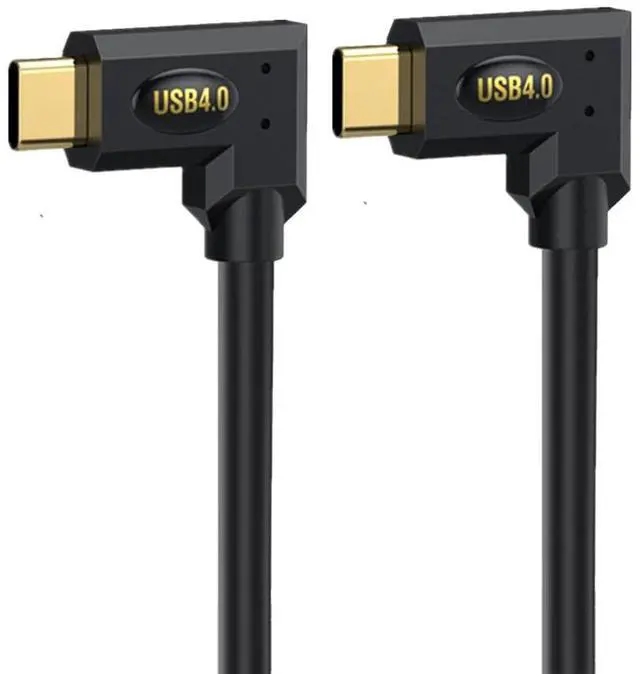 Alt view image 2 of 7 - BUCIER 1ft Bidirectional USB 4.0 Type C Cable, 40Gbps Data, 240W PD Charging, 8K@60Hz Video, Left Right to Left Right Angle Male Cord for Thunderbolt 4/3, Smartphones, Laptops, Monitor, Gaming Console