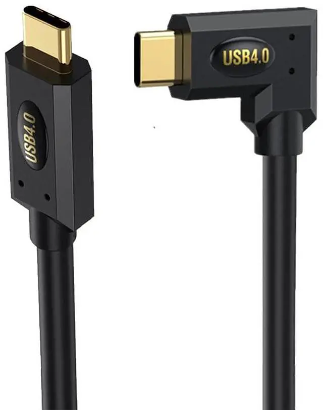 Alt view image 2 of 7 - BUCIER 2ft Bidirectional USB 4.0 Type C Cable, 40Gbps Data, 240W PD Charging, 8K@60Hz Video, Straight to Left Right Angle Male Cord for Thunderbolt 4/3, Smartphones, Laptops, Monitor, Gaming Console