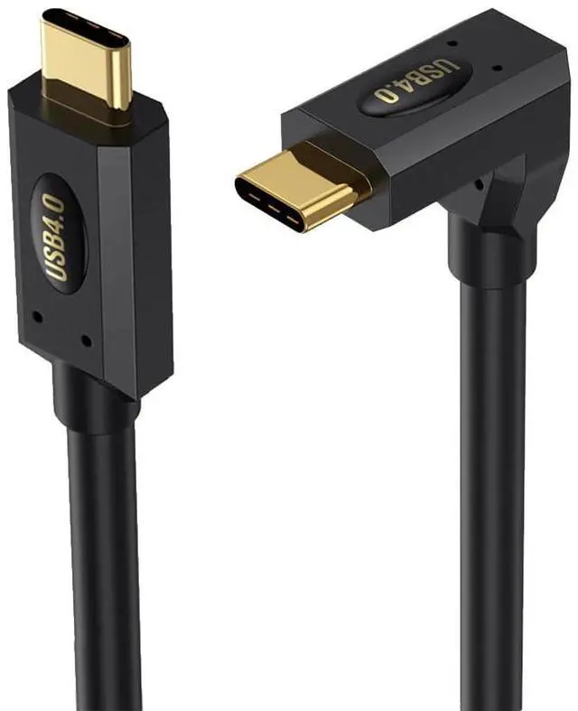 Alt view image 2 of 7 - BUCIER 1ft Bidirectional USB 4.0 Type C Cable, 40Gbps Data, 240W PD Charging, 8K@60Hz Video, Straight to Up Down Male Cord for Thunderbolt 4/3, Smartphones, Laptops, Monitor, Gaming Console
