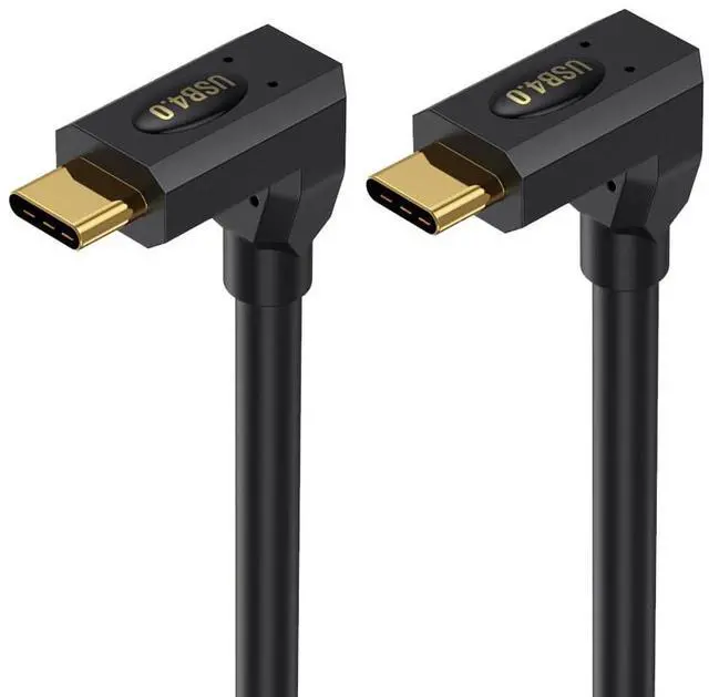 Alt view image 2 of 7 - BUCIER 2ft USB 4.0 Type C Cable, Bidirectional 40Gbps Data, 240W PD Charging, 8K@60Hz Video, Up Down to Up Down Angle Male Cord for Thunderbolt 4/3, Smartphones, Laptops, Monitor, Gaming Console