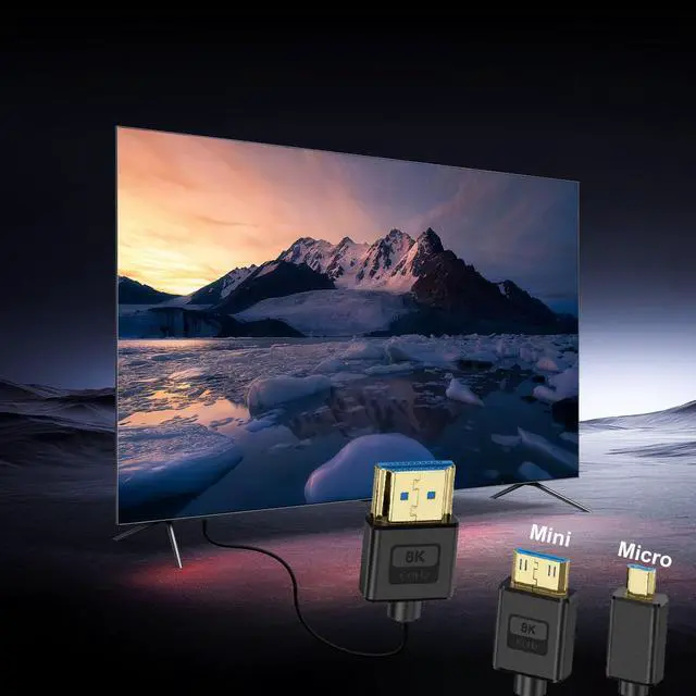 Alt view image 5 of 6 - BUCIER 1ft Micro HDMI to HDMI Silicone Cable, OD 3.8mm Ultra Thin HDMI 2.1 Cord, Straight Micro HDMI Male to Straight HDMI Male 48Gbps Ultra High Speed Cable, 10K@96Hz, 8K@60Hz, Dynamic HDR