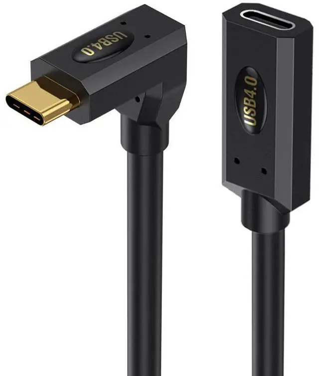 Alt view image 2 of 7 - BUCIER 1ft 40Gbps USB 4.0 Type C Extension Cable, Straight Female to Up & Down Angle Male 240W 5A PD USB C 4.0 Cord for Smartphones, Laptops, Thunderbolt 3, Support 8K@60Hz