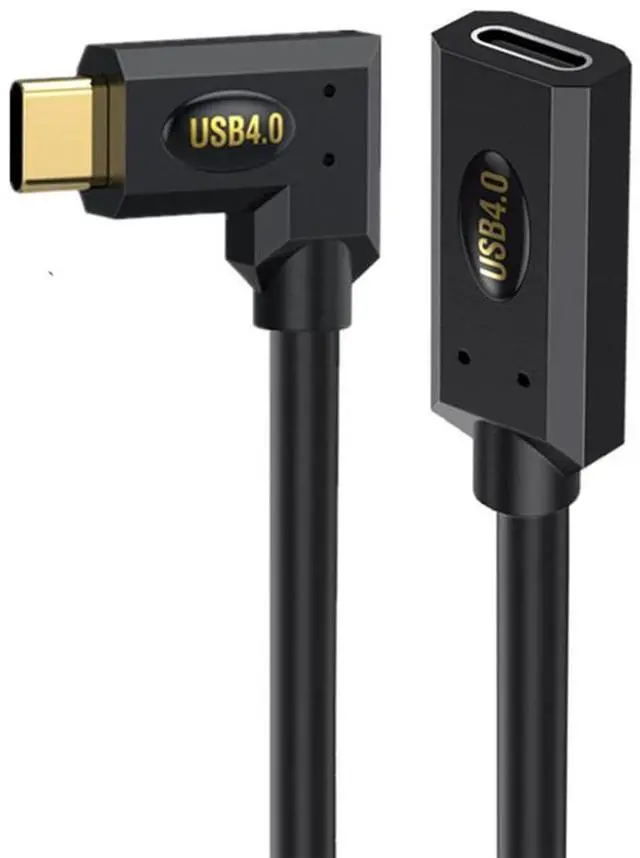Alt view image 2 of 7 - BUCIER 1ft 40Gbps USB 4.0 Type C Extension Cable, Straight Female to Left & Right Angle Male 240W 5A PD USB C 4.0 Cord for Smartphones, Laptops, Thunderbolt 3, Support 8K@60Hz