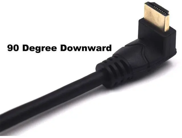 Alt view image 3 of 5 - BUCIER 2 Feet 48Gbps HDMI 8K@60Hz Ultra HD Cable, Down Angle Male to Down Angle Male HDMI 2.1 High Speed Shield Cord for Xbox TV PS4 PS5 Switch, Support 4K@120Hz, 3D Dynamic HDR