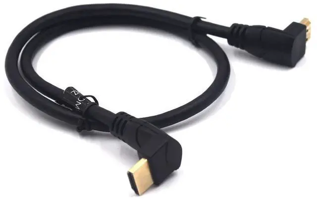 Alt view image 2 of 7 - BUCIER 2 Feet 48Gbps HDMI 8K@60Hz Ultra HD Cable, Up Angle Male to Down Angle Male HDMI 2.1 High Speed Shield Cord for Xbox TV PS4 PS5 Switch, Support 4K@120Hz, 3D Dynamic HDR