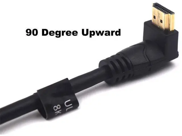 Alt view image 4 of 6 - BUCIER 2 Feet 48Gbps HDMI 8K@60Hz Ultra HD Cable, Up Angle Male to Up Angle Male HDMI 2.1 High Speed Shield Cord for Xbox TV PS4 PS5 Switch, Support 4K@120Hz, 3D Dynamic HDR