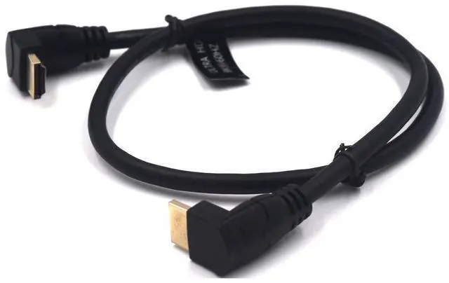 Alt view image 2 of 6 - BUCIER 2 Feet 48Gbps HDMI 8K@60Hz Ultra HD Cable, Up Angle Male to Up Angle Male HDMI 2.1 High Speed Shield Cord for Xbox TV PS4 PS5 Switch, Support 4K@120Hz, 3D Dynamic HDR