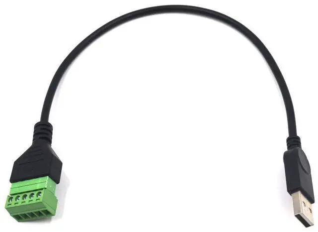 Main image of BUCIER 12 Inch USB 2.0 5 Pin Male Terminal Block Cable, USB Plug Bolt Screw Solderless Terminal Adapter Connector Charging and Data Transfer Cord
