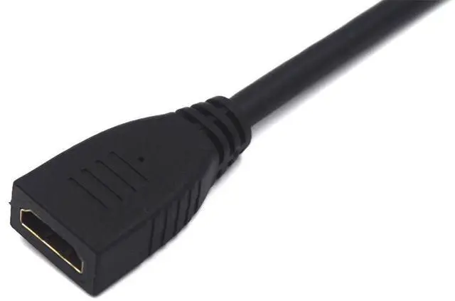 Alt view image 3 of 7 - BUCIER 2 Feet 48Gbps HDMI 8K@60Hz Extension Ultra HD Cable, Straight Female to Down Angle Male HDMI 2.1 Extender High Speed Shield Cord for Xbox TV PS4 PS5 Switch, Support 4K@120Hz, 3D Dynamic HDR
