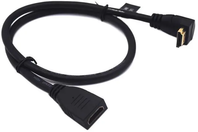 Alt view image 5 of 7 - BUCIER 2 Feet 48Gbps HDMI 8K@60Hz Extension Ultra HD Cable, Straight Female to Down Angle Male HDMI 2.1 Extender High Speed Shield Cord for Xbox TV PS4 PS5 Switch, Support 4K@120Hz, 3D Dynamic HDR