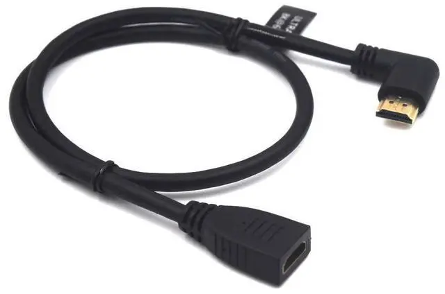 Alt view image 6 of 7 - BUCIER 2 Feet 48Gbps HDMI 8K@60Hz Extension Ultra HD Cable, Straight Female to Left Angle Male HDMI 2.1 Extender High Speed Shield Cord for Xbox TV PS4 PS5 Switch, Support 4K@120Hz, 3D Dynamic HDR