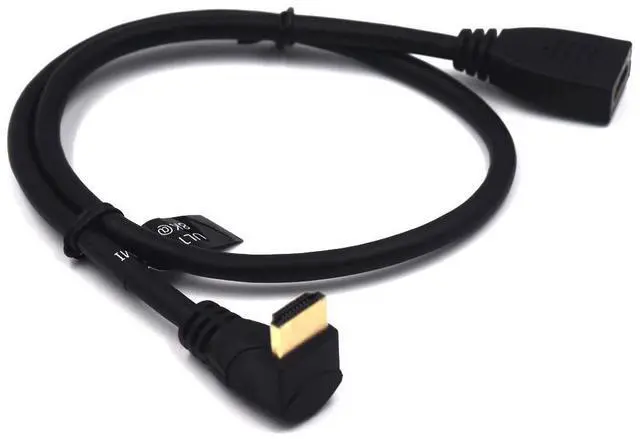 Alt view image 6 of 7 - BUCIER 2 Feet 48Gbps HDMI 8K@60Hz Extension Ultra HD Cable, Straight Female to Up Angle Male HDMI 2.1 Extender High Speed Shield Cord for Xbox TV PS4 PS5 Switch, Support 4K@120Hz, 3D Dynamic HDR