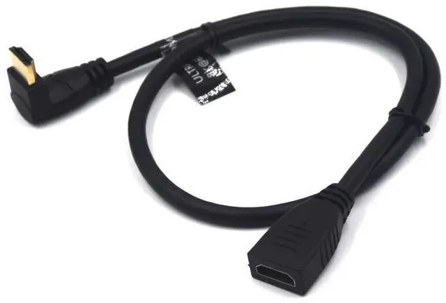 Alt view image 5 of 7 - BUCIER 2 Feet 48Gbps HDMI 8K@60Hz Extension Ultra HD Cable, Straight Female to Up Angle Male HDMI 2.1 Extender High Speed Shield Cord for Xbox TV PS4 PS5 Switch, Support 4K@120Hz, 3D Dynamic HDR