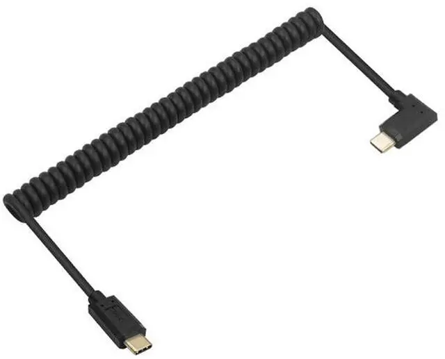 Alt view image 5 of 6 - BUCIER USB 3.1 Type C Cable, 1.8M (5.9ft), Coiled Spring Spiral, 3A & 10Gbps Sync Charging & Data Cord, Compatible with Smartphone, Double Straight Heads or 90 Degree Left & Right Angle
