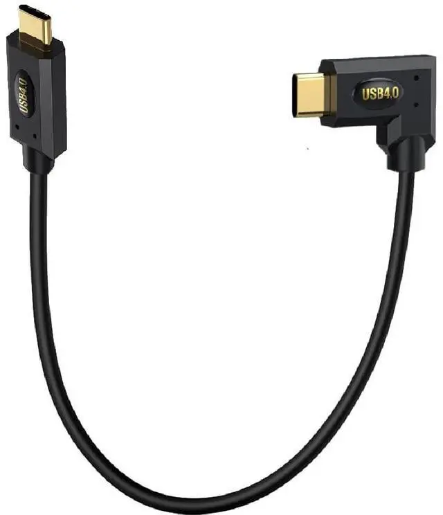 Main image of BUCIER 1ft 40Gbps USB 4.0 Type C Cable, 240W 5A PD Straight USB C Male to 90 Degree Angle Left & Right Angle USB C Male Cord for Smartphones, Laptops, Thunderbolt 3, Support 8K@60Hz