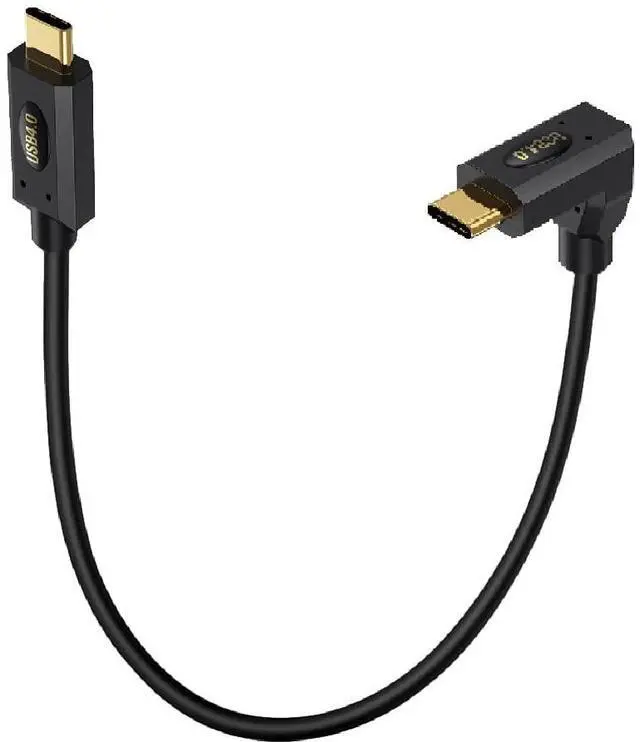 Main image of BUCIER 1ft Bidirectional USB 4.0 Type C Cable, 40Gbps Data, 240W PD Charging, 8K@60Hz Video, Straight to Up Down Male Cord for Thunderbolt 4/3, Smartphones, Laptops, Monitor, Gaming Console