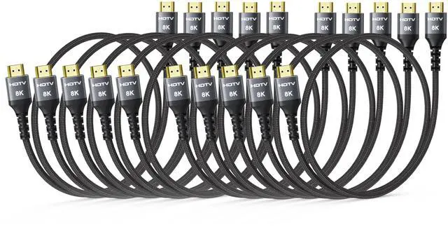 Main image of BUCIER 8K HDMI Cable 3FT 10-Pack, High Speed 48Gbps HDMI 2.1 Cord for Neat, Support HDR10+, SBTM, QMS, CEC, HDCP 2.3 for TV, Monitor, Computer, Laptop, HDMI Switch, HDMI Splitter, HUB, KVM, Projector