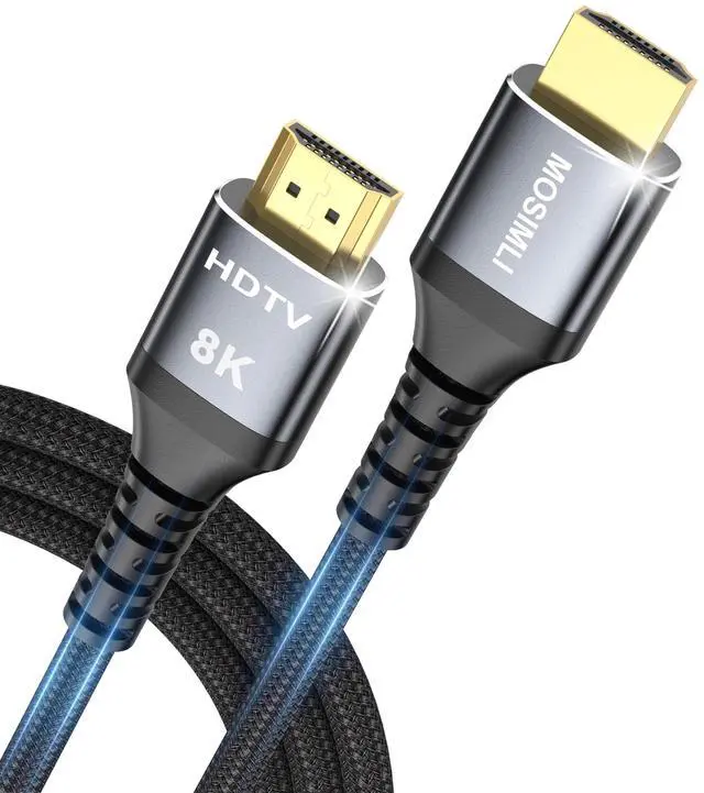 Main image of BUCIER 8K HDMI Cable 6FT, High Speed 48Gbps HDMI 2.1 Cord, Support 8K@60Hz & 4K@120Hz, HDR10+, SBTM, 12bit, 3D, eARC, Dolby Atmos, DTS:X, HDCP 2.3 for TV, Monitor, Apple TV, Roku, Soundbar, PS5, Xbox