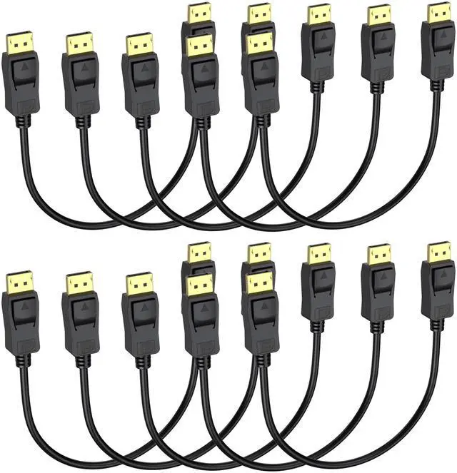 Main image of BUCIER DisplayPort Cables 1 FT 10-Pack, (Display Port) DP to DP Male to Male Cord, Gold-Plated, Supports 4K@60Hz, 2K@165Hz Compatible for Monitor, Computer, Laptop, Graphics Card, Docking Station