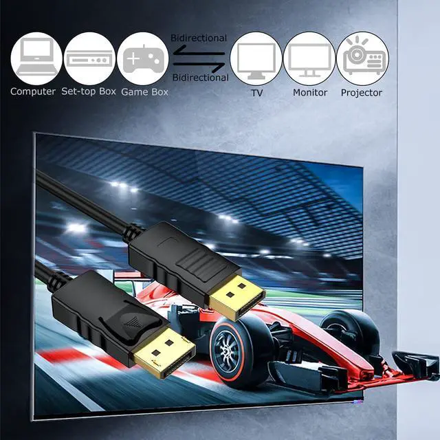 Alt view image 2 of 7 - BUCIER DisplayPort Cables 6FT, 2-Pack, DPDisplay Port Male to Male Cord Gold-Plated, Supports 4K@60Hz, 2K@144Hz Compatible for Computer, Laptop, Graphics Card, Docking Station