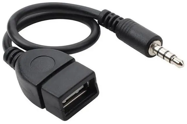 Alt view image 6 of 7 - BUCIER 2-Pack AUX to USB Adapter, 3.5mm Male Audio Jack to USB 2.0 Female Converter for Car Gold-Plated Anti-Interference Cable for Playing Music from U Disk