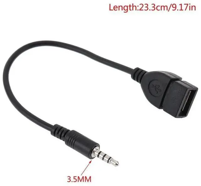 Alt view image 3 of 7 - BUCIER 2-Pack AUX to USB Adapter, 3.5mm Male Audio Jack to USB 2.0 Female Converter for Car Gold-Plated Anti-Interference Cable for Playing Music from U Disk