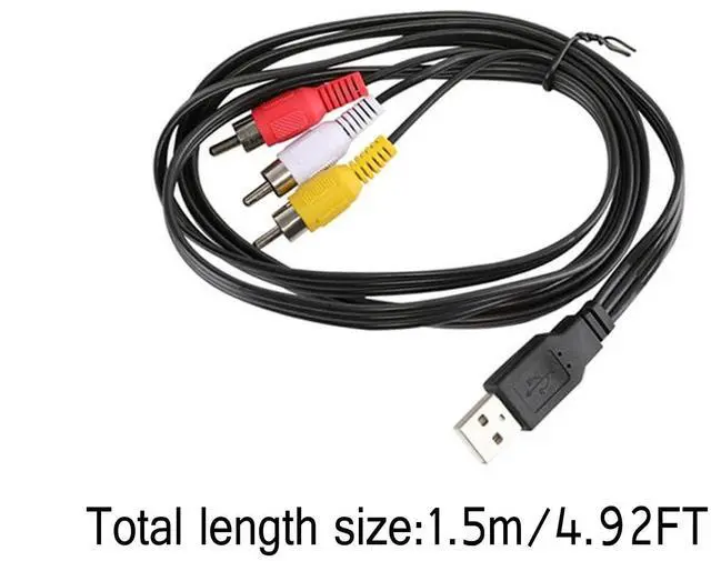 Alt view image 4 of 5 - BUCIER USB to RCA Cable 5FT, USB 2.0 A Female to 3 RCA Female Adapter Cord AV Composite Cord for DVDs, Digital Cameras, Camcorder Connecting to TV/PC/Computer