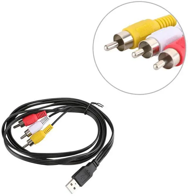 Alt view image 5 of 5 - BUCIER USB to RCA Cable 5FT, USB 2.0 A Female to 3 RCA Female Adapter Cord AV Composite Cord for DVDs, Digital Cameras, Camcorder Connecting to TV/PC/Computer