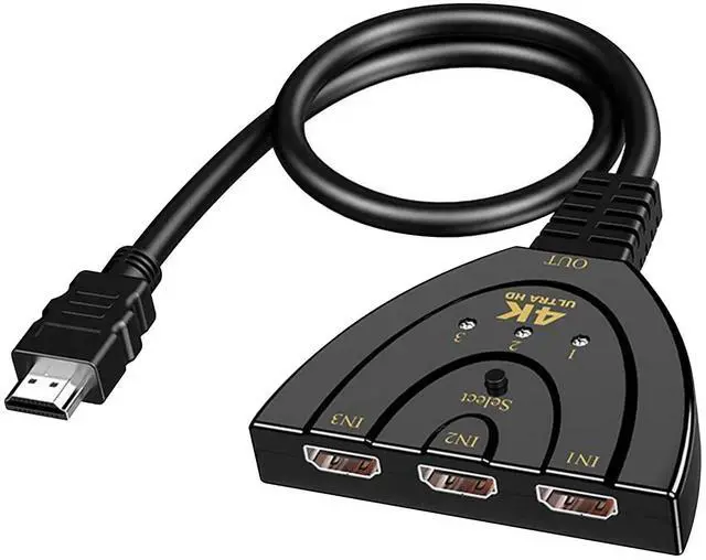 Main image of BUCIER HDMI Splitter Adapter Cable, 1080P HDMI Splitter 3 in 1 Out, HDMI Male to 2 HDMI Female 1 to 2 Way Splitter Cable for HDTV, LCD Monitor and Projectors