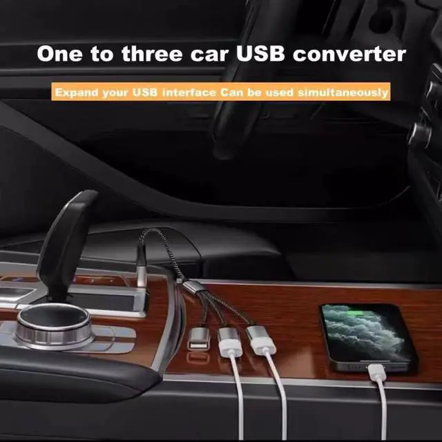 Alt view image 2 of 6 - BUCIER 1 to 3 USB 3.0 Cable Adapter Y Splitter Cable USB Power Fast Charging USB2.0 Male to 3 Female