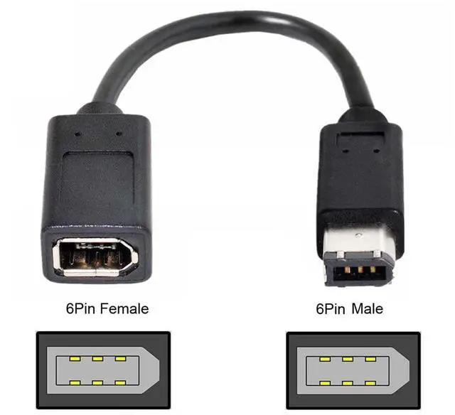 Alt view image 4 of 7 - BUCIER IEEE 1394 6Pin Firewire to 1394a 6Pin Female to Male Extension Data Video Capture Card Support 400 to 400 Cable 20cm